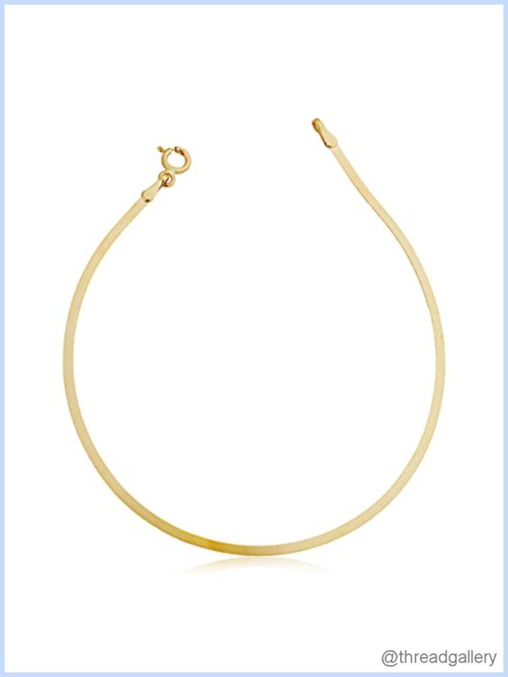 10K Yellow Gold Herringbone Chain Bracelet 7.5 in Elegant